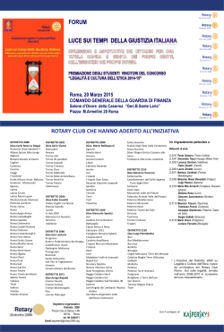 Programma Forum LegalitÃ  2015 - Rotary Club Roma Sud-Est