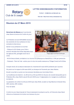 RÃ©union du 27 Mars 2015 - Rotary Club de Saint