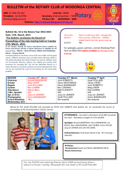 Bulletin # 34 - RotaryWodongaCentral