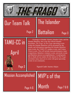 The Islander Battalion Page 3 Our Team Talk MVP`s of the TAMU