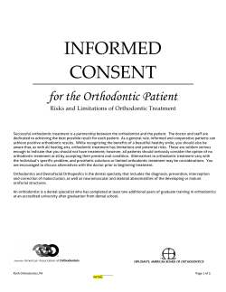 Informed Consent Form - Roth & Moon Orthodontics
