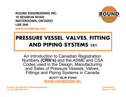 PRESSURE VESSEL, VALVES, FITTING AND