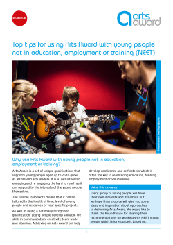 Top tips for using Arts Award with young people not in education