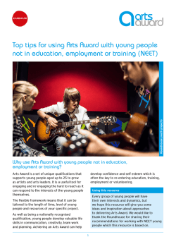 Top tips for using Arts Award with young people not in education