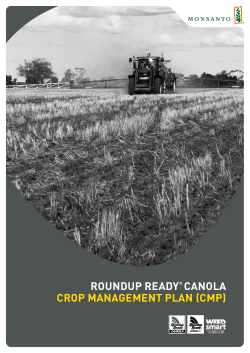 Roundup Ready canola Crop Management Plan 2015