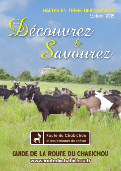 Guide 2015 des haltes de la Route du Chabichou et des fromages