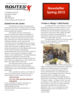 Edition # 17 - Spring 2015 Newsletter