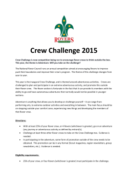 Crew Challenge 2015 Information Sheet