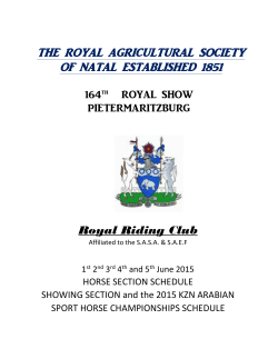 2015 Royal Show Show Schedule