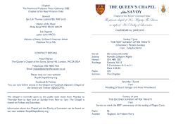 June Programme with Music - The Queen`s Chapel of the Savoy