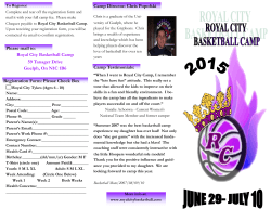 Please mail to: Royal City Basketball Camp 59 Tanager Drive
