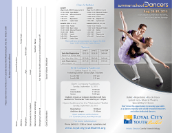 Aug. 24-30, 2015 - Royal City Youth Ballet
