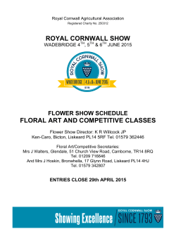 Competitive and Floral Art Schedule & Entry Form