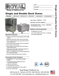 Single and Double Deck Ovens - Royal Range Of California, Inc.