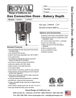 Gas Convection Oven - Bakery Depth