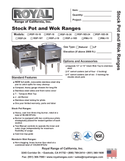 Stock Pot and Wok Ranges - Royal Range Of California, Inc.
