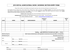 2015 Royal Show Entry, Indemnity & Banking Form