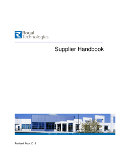Supplier Handbook - Royal Technologies Corporation