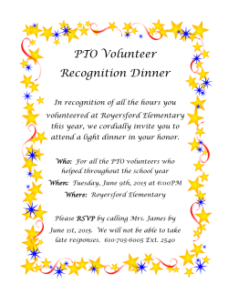 PTO Volunteer Recognition Dinner - Royersford Elementary School