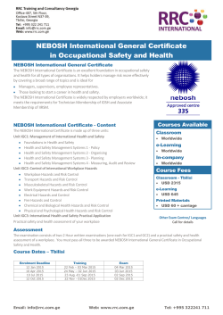 NEBOSH International General Certificate in Occupational Safety