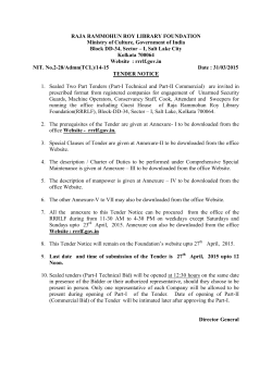 Tender for Contractual Labour - Raja Rammohun Roy Library