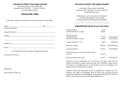 Membership Leaflets 2014 - The Royal Society for Asian Affairs.