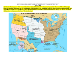 GROWING PAINS: WESTWARD EXPANSION AND âMANIFEST
