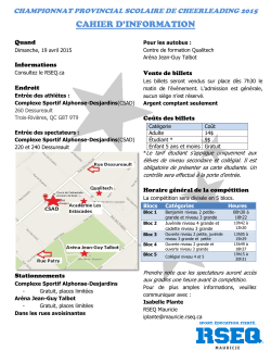 CAHIER D`INFORMATION