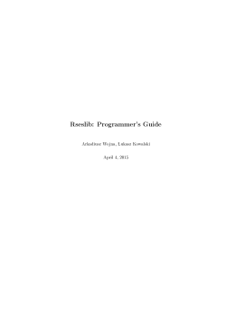 Rseslib: Programmer`s Guide