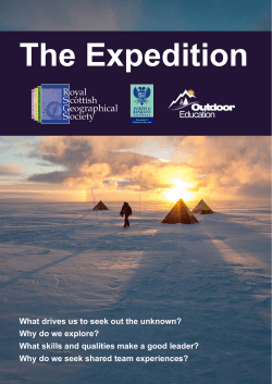 The Expedition - Royal Scottish Geographical Society
