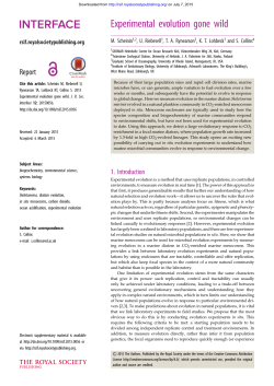 Experimental evolution gone wild - Journal of The Royal Society