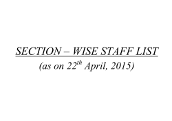 SECTION &acirc; WISE STAFF LIST