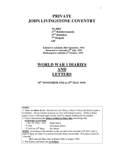 Diary of John Livingstone Coventry