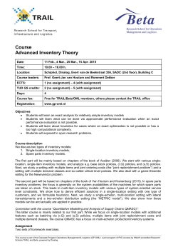 Course Advanced Inventory Theory