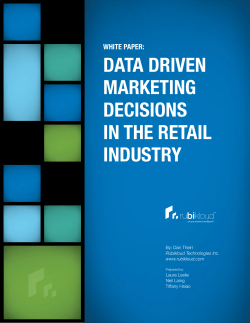 DATA DRIVEN MARKETING DECISIONS IN THE
