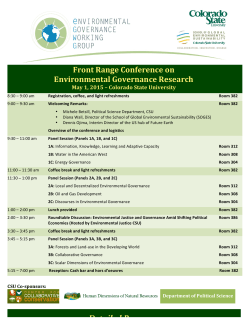 Front Range Conference on Environmental Governance Research