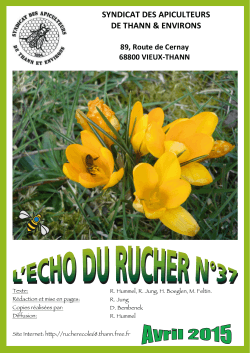 L`Echo NÂ°37 d`avril 2015 - Rucher Ecole Enchenberg