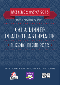 gala dinner in aid of asthma uk thursday 4th june 2015
