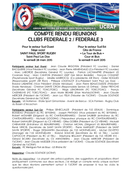 COMPTE RENDU REUNIONS CLUBS FEDERALE 2 / FEDERALE 3