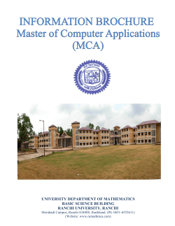 mca prospectus 2015-18 - Ranchi University Department of MCA