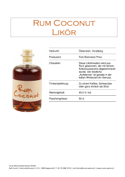 Rum Coconut LikÃ¶r - ruma Weine & Spirituosen GmbH