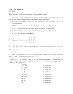 Diagonalization and Complex Eigenvalues