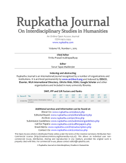 Full Text PDF - The Rupkatha Journal on Interdisciplinary Studies in