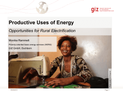 Productive Uses of Energy - The Alliance for Rural Electrification
