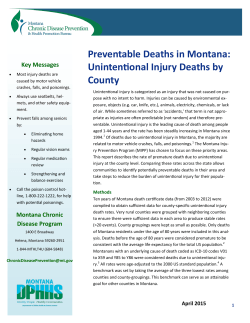 Preventable Deaths in Montana: Unintentional Injury