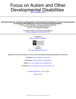 Developmental Disabilities Focus on Autism and Other
