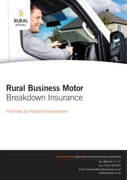 Rural Business Motor Breakdown Insurance