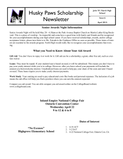 Husky Paws Scholarship Newsletter - Riverside Unified School District