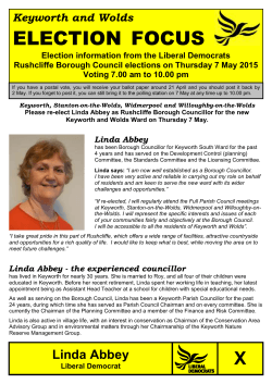 Keyworth and Wolds Election Focus April 2015