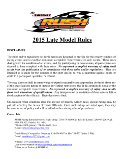 the RUSH Technical Rules - RUSH Dirt Late Model Series